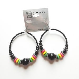 Big Beaded Circle Earrings
